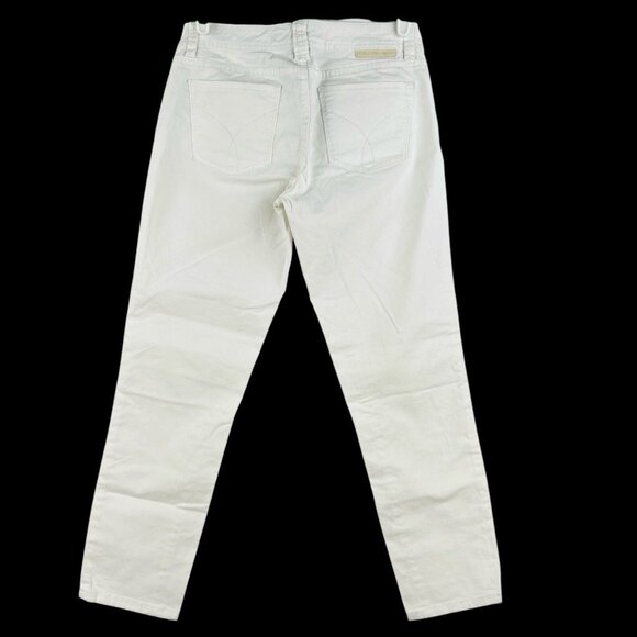Calvin Klein Jeans Women's White Skinny Crop Jeans Size 2 Stretch Low Rise - Picture 2 of 12